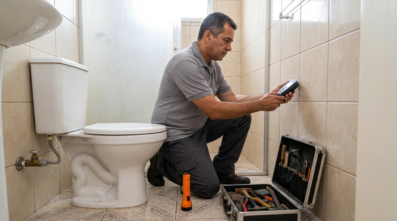 Técnico de caça vazamento com detector em Londrina‑PR